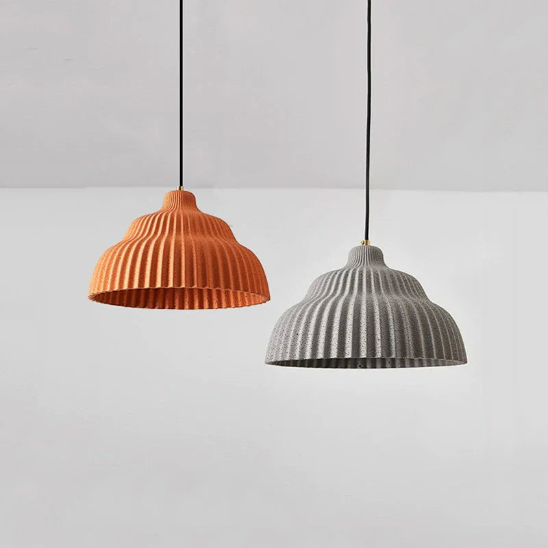 Wabi sabi-loftlampe i cement-look med LED-kageform