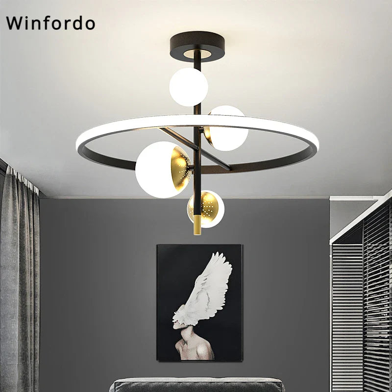 Elegant LED-lysekrone til et moderne soveværelse