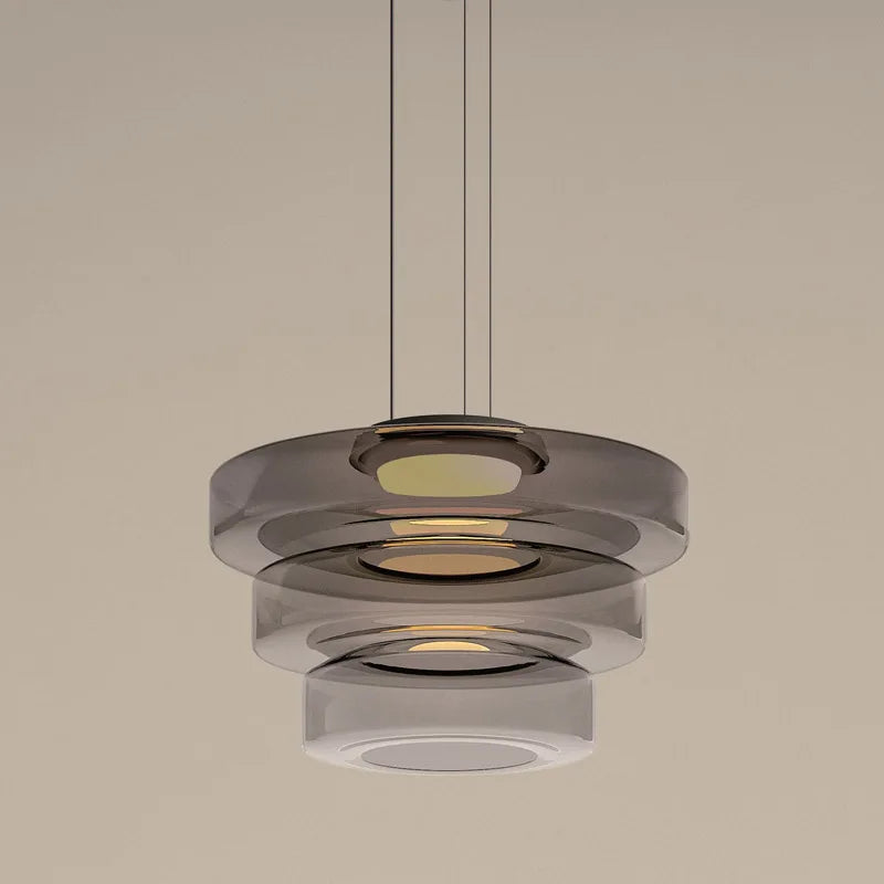 Minimalistisk LED-lysekrone i glas, italiensk indretning med kunstnerisk kreativitet