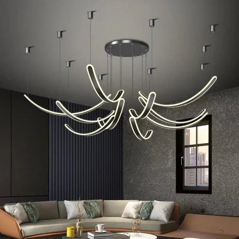 Moderne LED-lysekrone i et elegant design til indendørs indretning