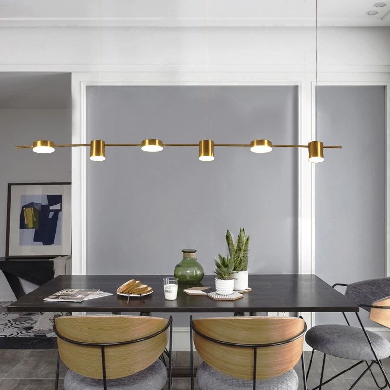 LumiModern – Sort/guld aluminiumspendel med 3, 5 eller 6 lys