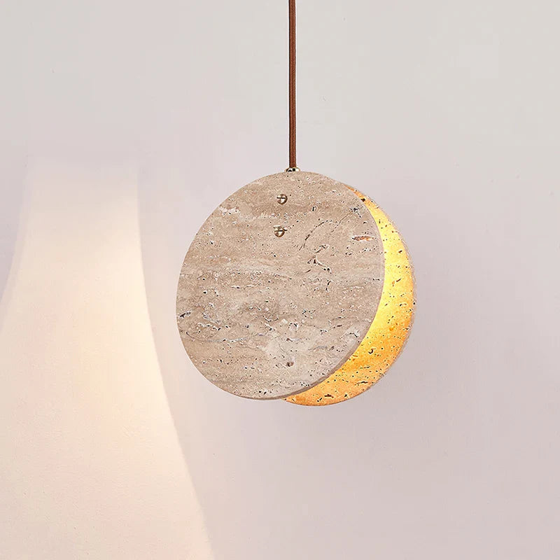 Skandinavisk Wabi Sabi Gul Sten LED Pendellampe Nordisk Creme Stil Boligindretning Stue Soveværelse Sengebordslampe