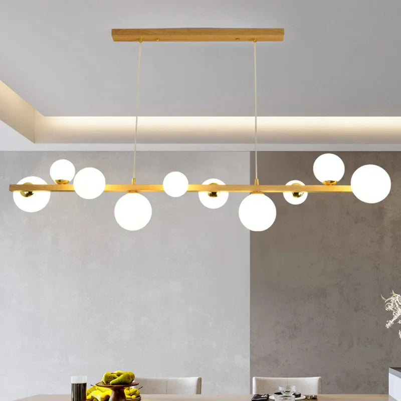 Elegant, moderne lysekrone i glas