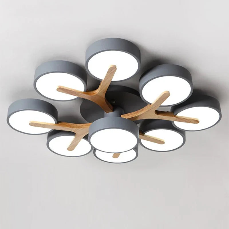 Nordisk træ lysekrone elegant moderne stil