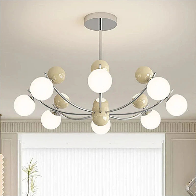 Kreativ retro blomsterformet moderne glaslysekrone