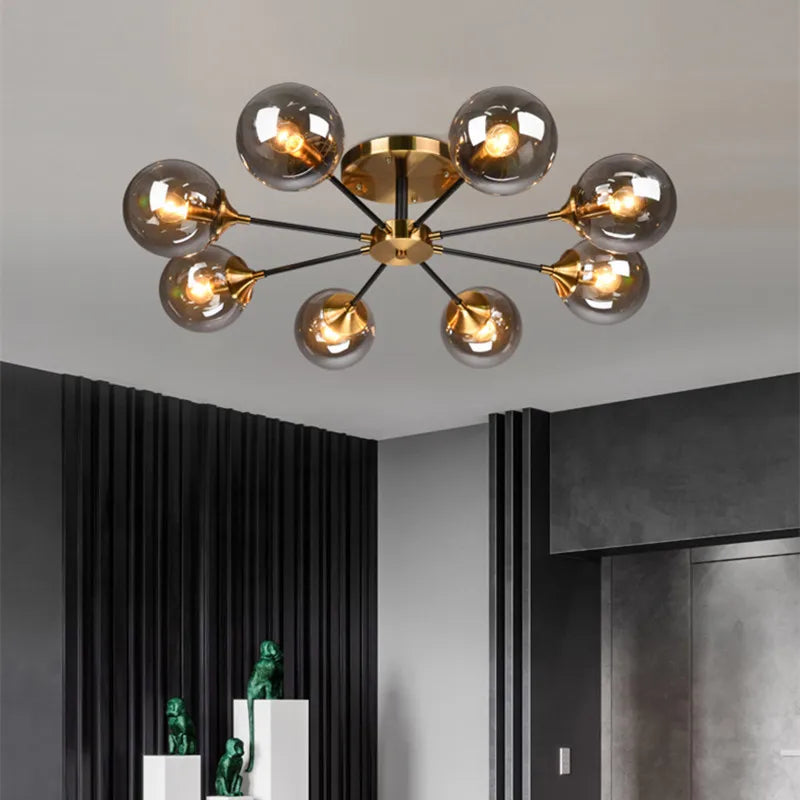 LED-lysekrone, kugle, moderne design