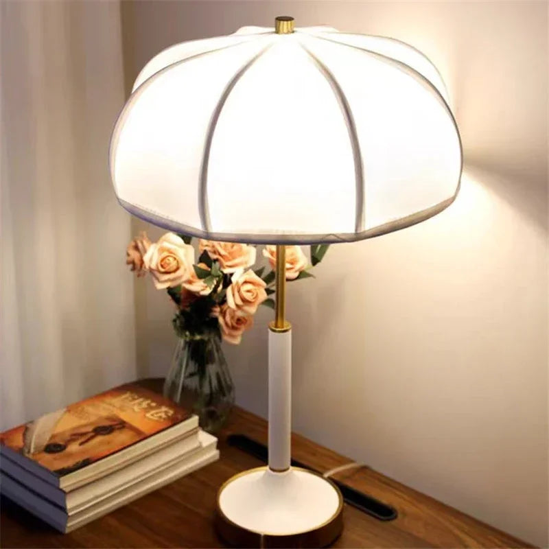 nordisk design lysekrone retro stof gulvlampe med LED-lys