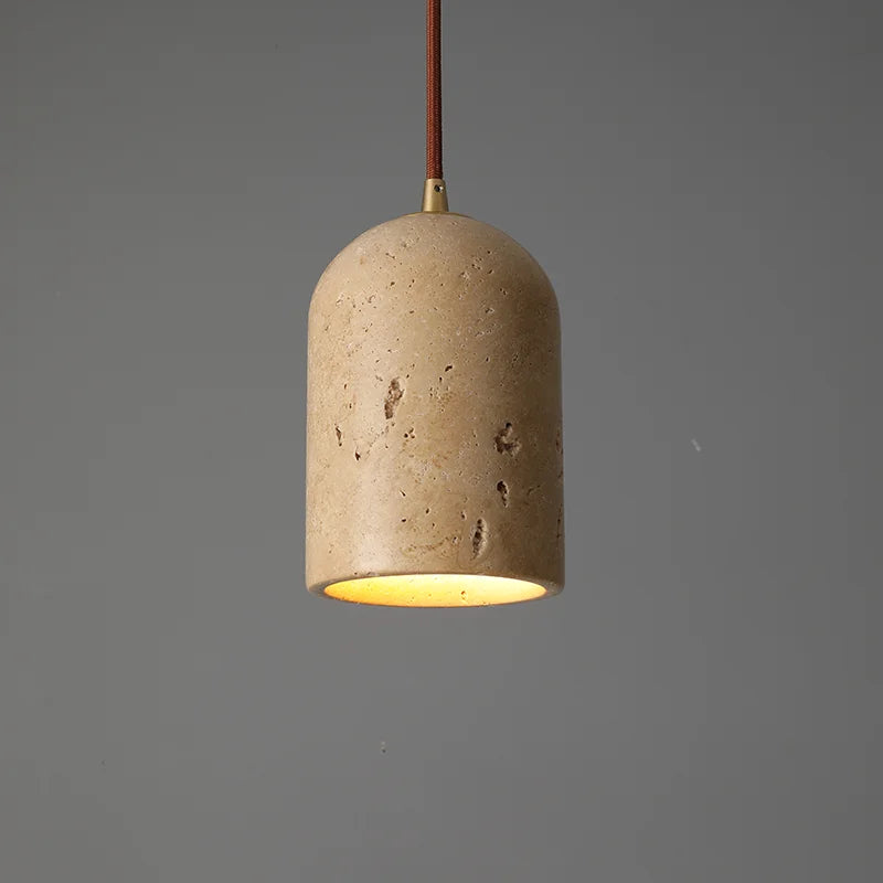 Retro LED-hængelampe med natursten vintage