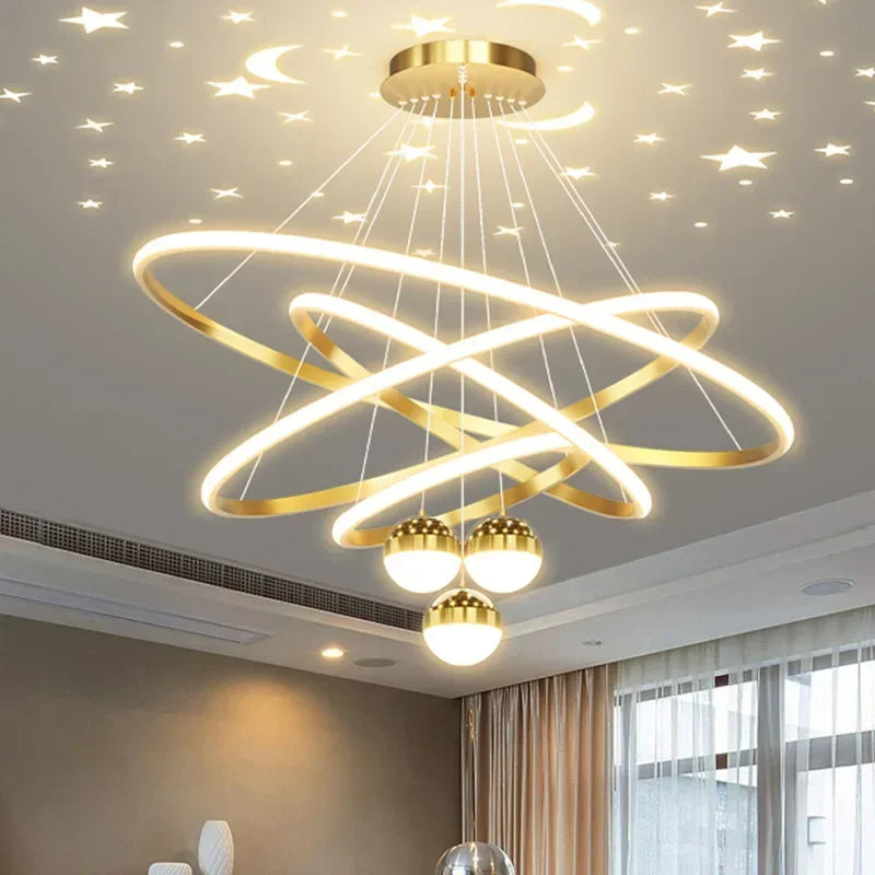 Moderne LED-loftlampe med stjernehimmel til indretning