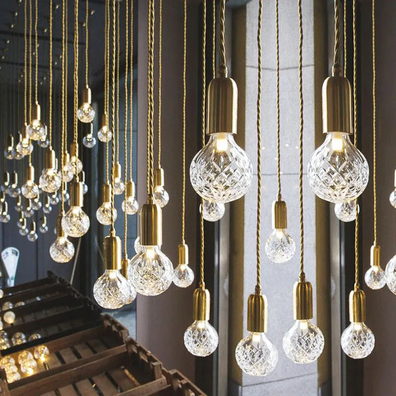 Elegant glaslysekrone til restaurant og bar