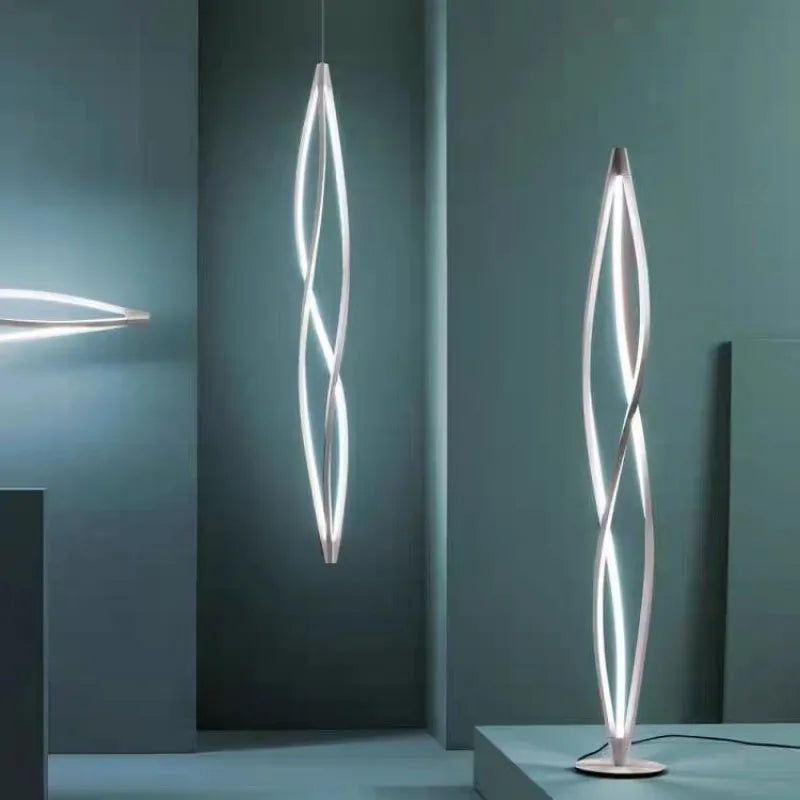 Moderne LED-spirallysekrone til hotellobby og reception