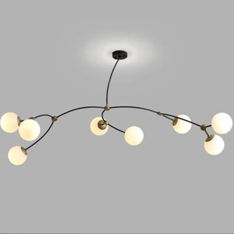 Nordisk lysekrone, minimalistisk kunst, moderne molekylært design, elegant