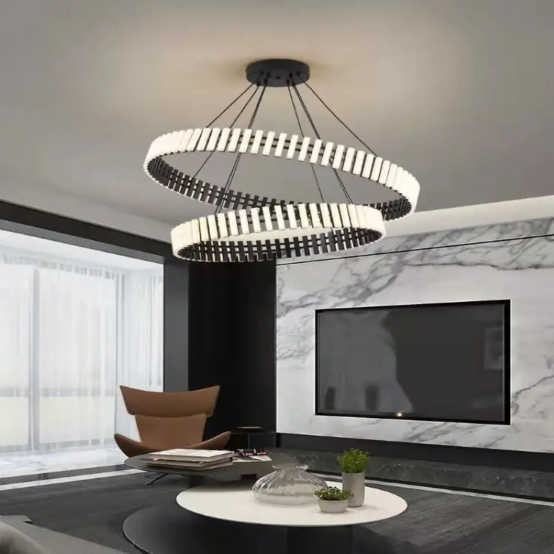 minimalistisk ringkrone i postmoderne duplex LED-design