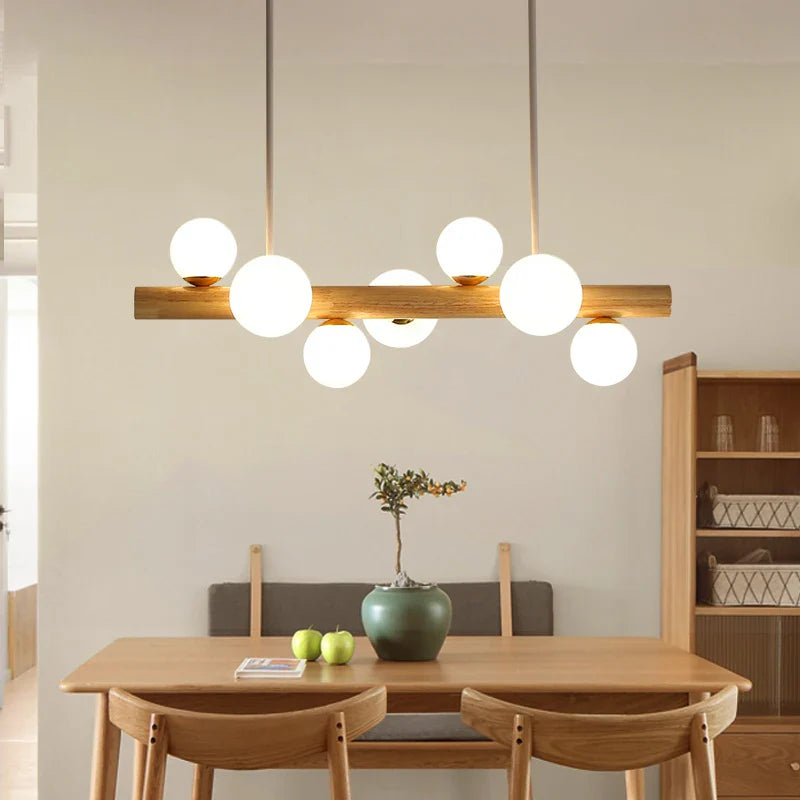 Trælysekrone, hængelampe, moderne minimalistisk stil