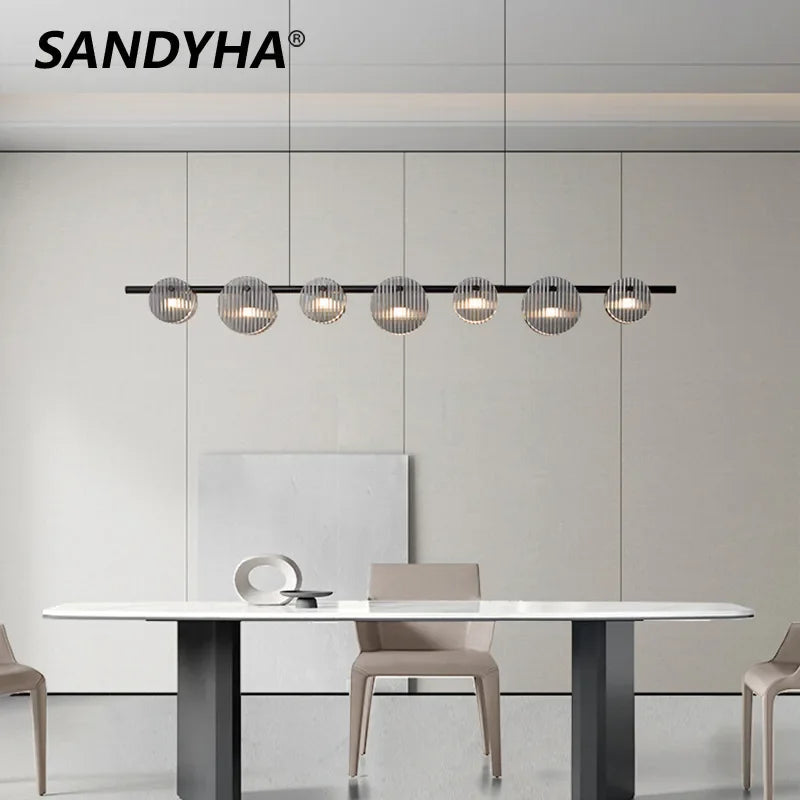 Moderne minimalistisk glaslysekrone til designbelysning