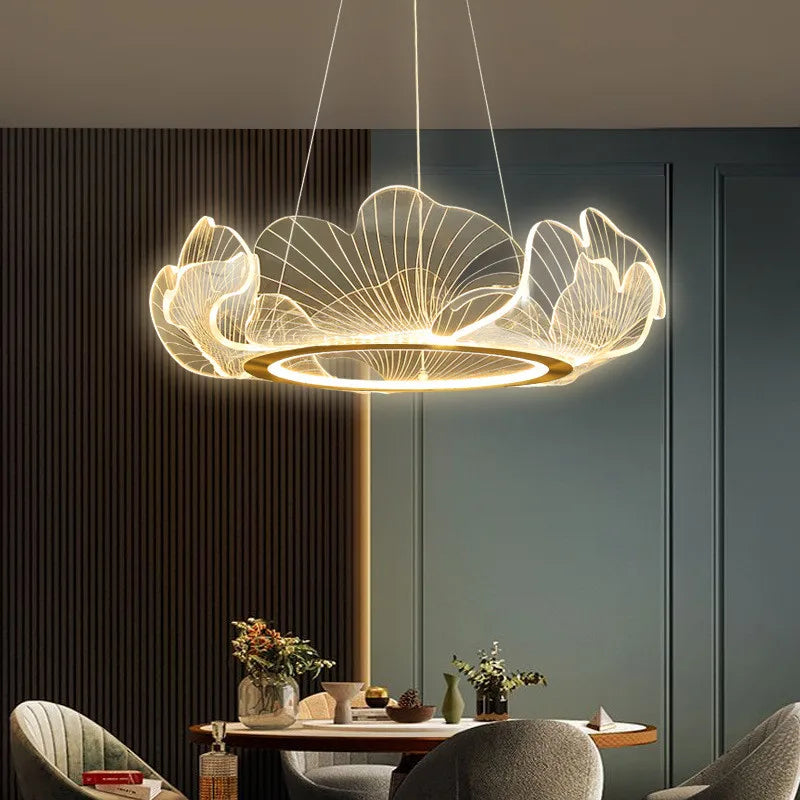 justerbar minimalistisk lotusblad postmoderne LED-lysekrone de luxe