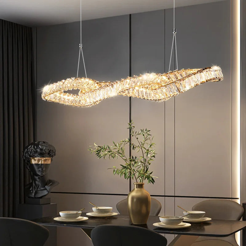 Luksus moderne krystal LED-pendelguld