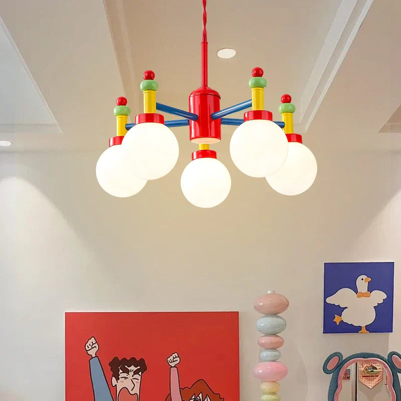Moderne LED-lysekrone til børneværelse, Memphis-stil, middelalderlig stil