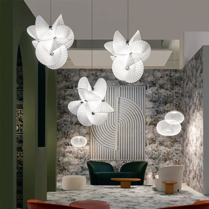 Nordisk design stoflampe til elegant interiør