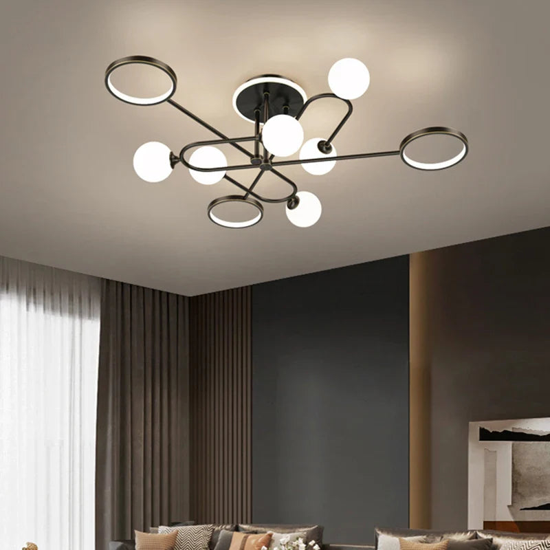 moderne LED-lysekrone i glas til