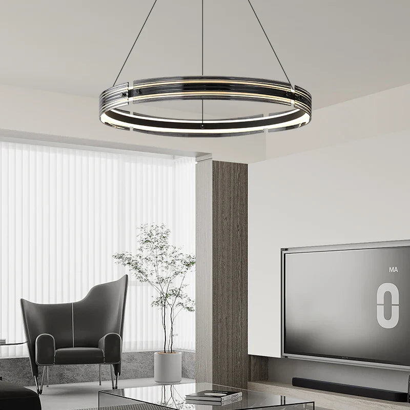 Kreativ cirkulær glaslysekrone til designbelysning