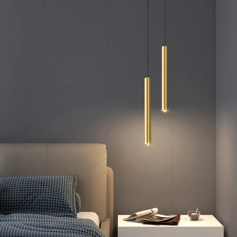 Moderne minimalistisk LED-loftslampe i kobber til restaurant og bar