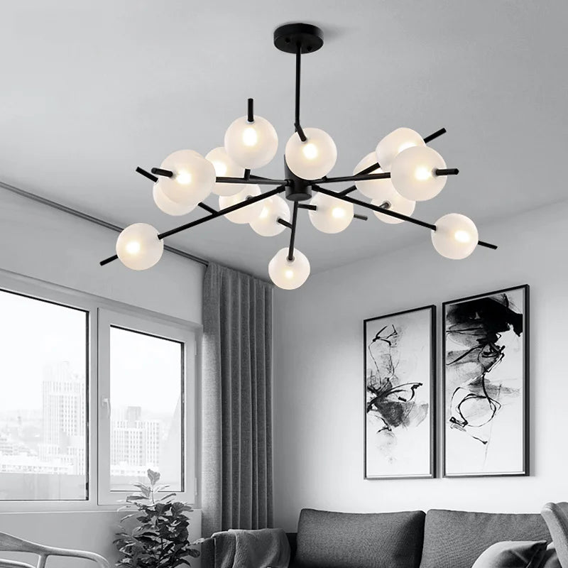 Boble-lysekrone i minimalistisk, moderne stil