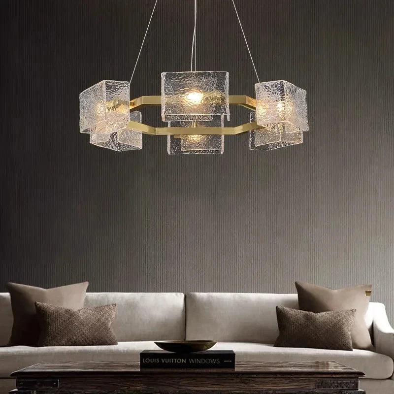 Moderne flydende gennemsigtig LED-lysekrone