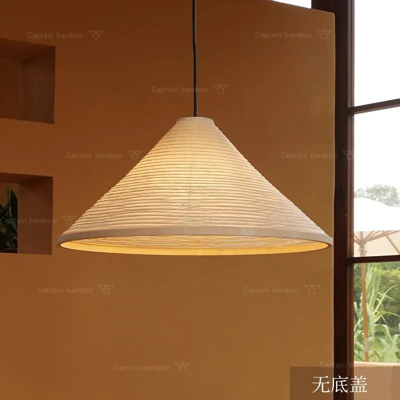 Japansk wabi sabi-rispapirlampe med LED
