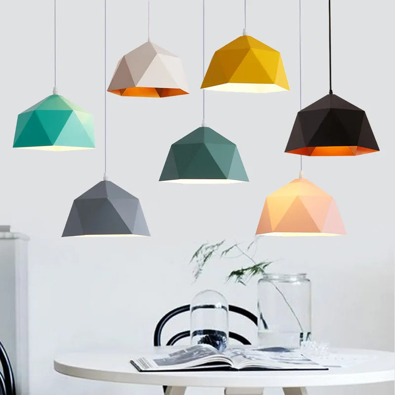 Nordisk makron geometrisk LED dekorativ pendel