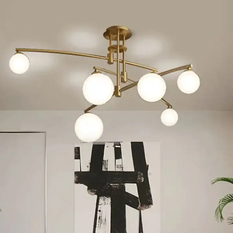 Nordisk moderne glas-pendellampe i jern