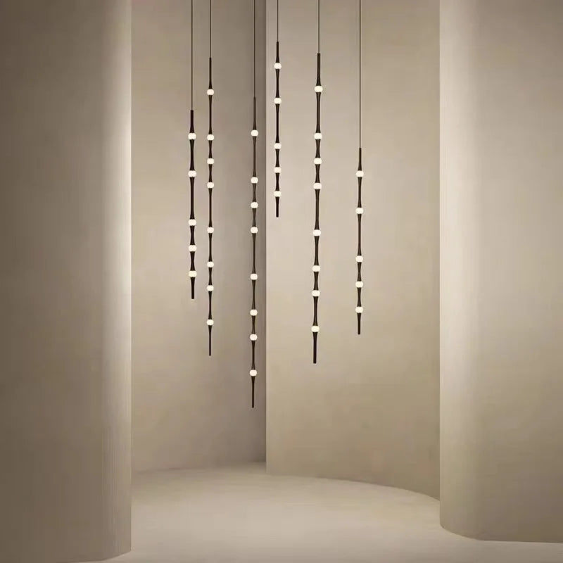 minimalistisk led-lysekrone i akryl og aluminium til hotel, 3000k