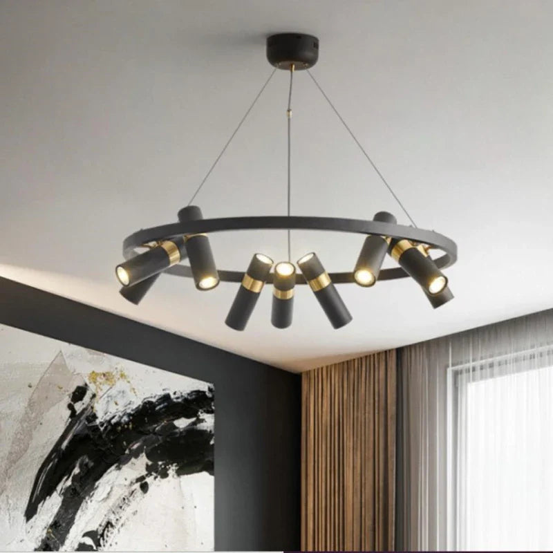Moderne LED-lysekrone i industrielt design til indretning