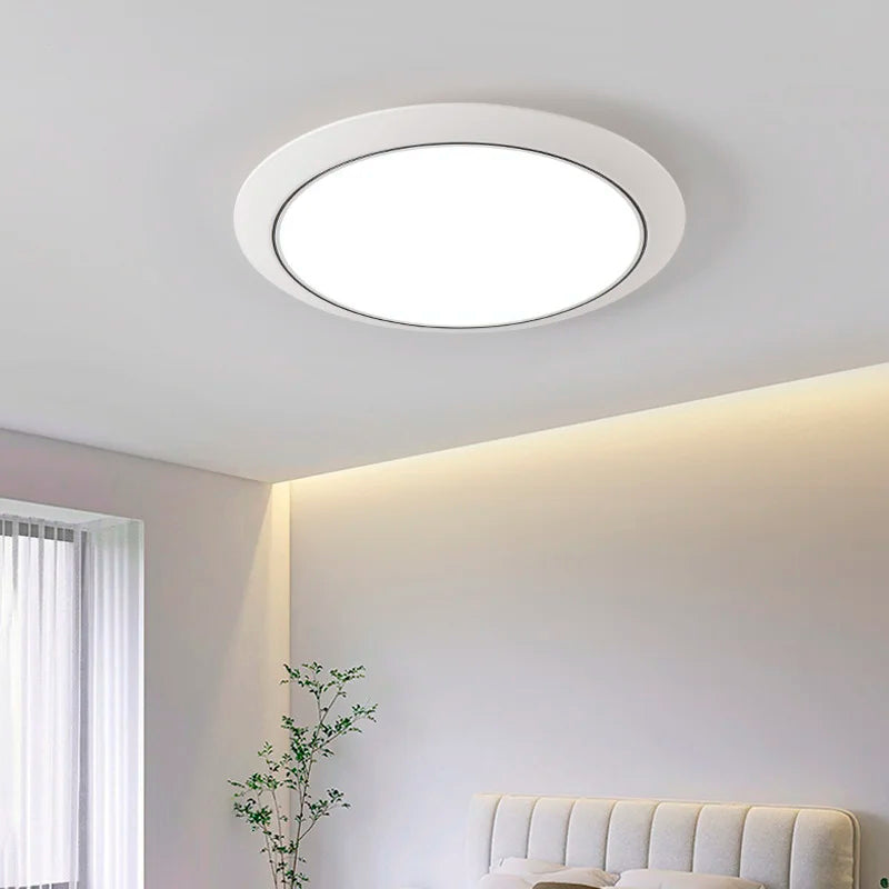 Ultraflot, moderne minimalistisk, rund LED-lampe, tre-sikker