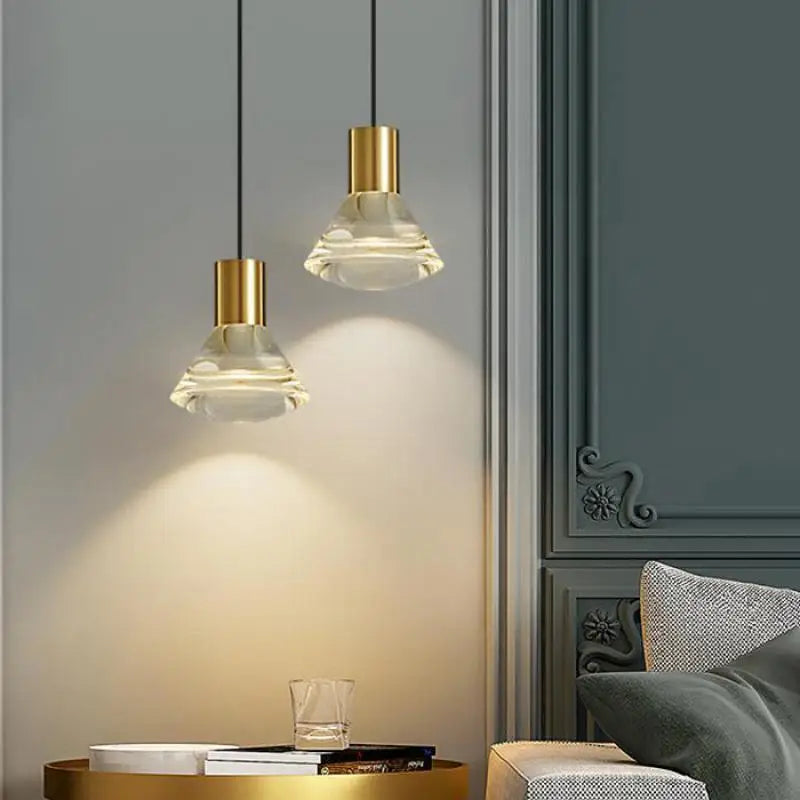 Kobberkrone med moderne LED-belysning til indretning