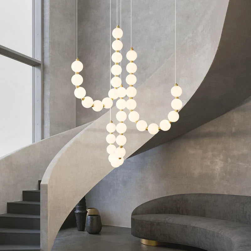 Fransk moderne lysekrone i kobber, designerbarlampe, moderigtig, enkel duplex