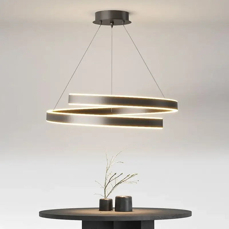 Moderne spiralformet LED-lysekrone til indretning