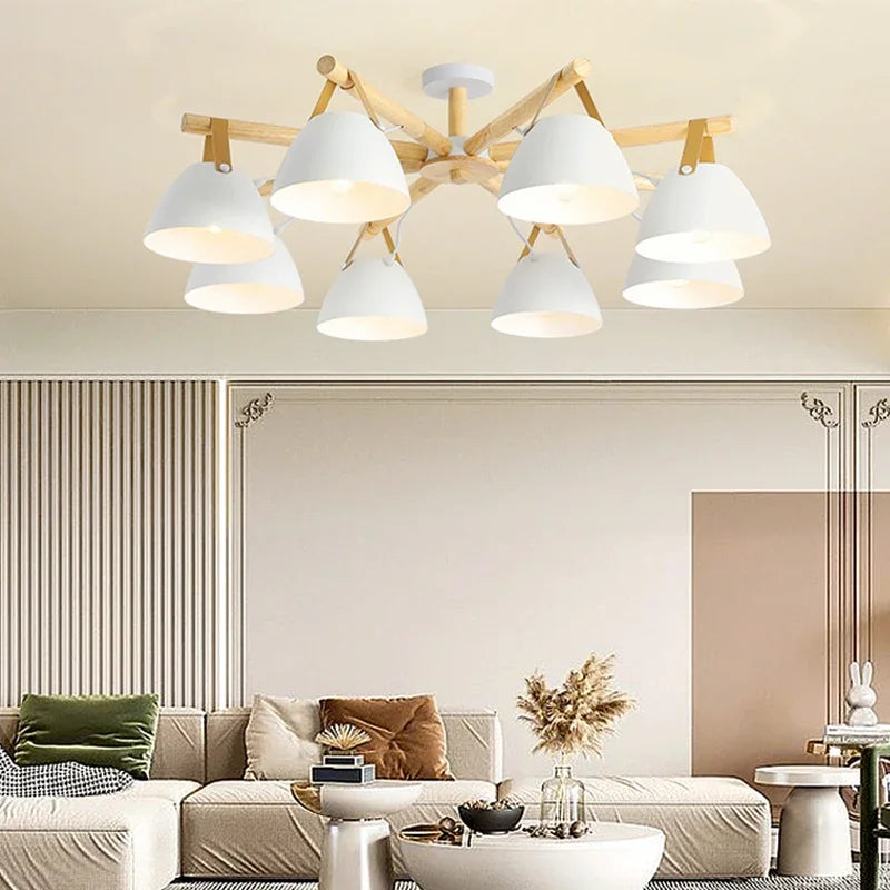 Elegant skandinavisk LED-trælysekrone