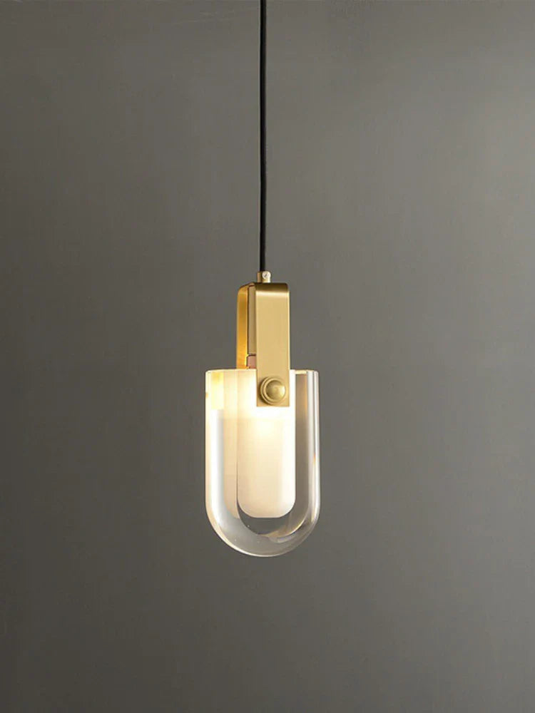 nordisk design krystal lysekrone i kobber til elegant indretning
