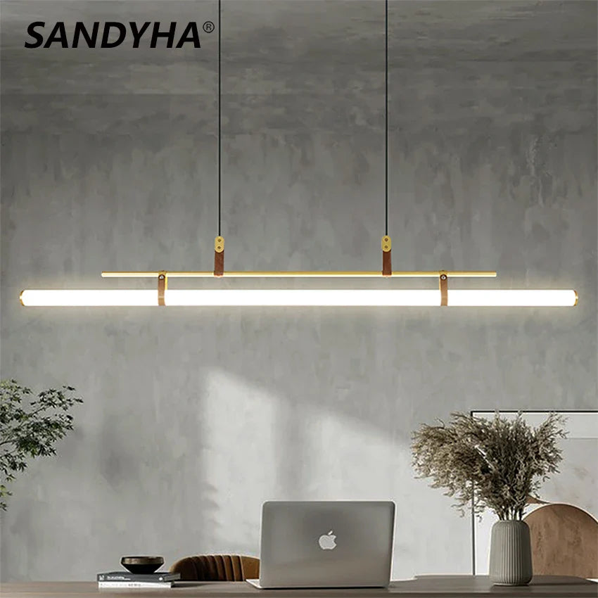 Minimalistisk rørformet LED-strip lysekrone pendel