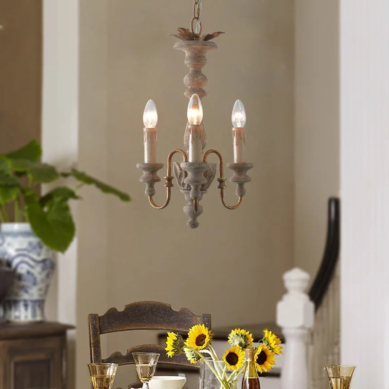 Rustik vintageloftlampe i eg