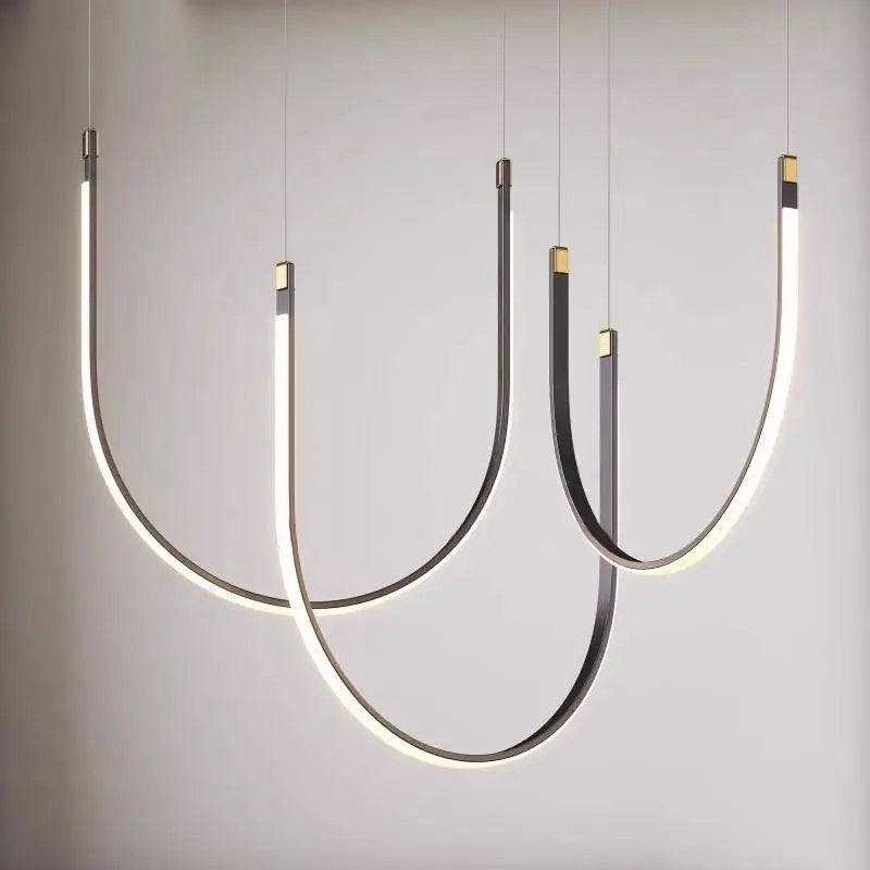 Moderne U-formet designerlysekrone til industrielle og kreative rum
