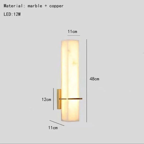 Applique Cuboïde Élégante Design Minimaliste Contemporain 48 Cm / 3000K Murale Chambre