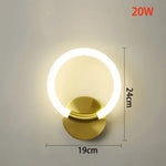 Applique Led Luxe Éclairage Design Élégant Style Rond / Blanc Froid (5 500-7 000 K). Murale Chambre