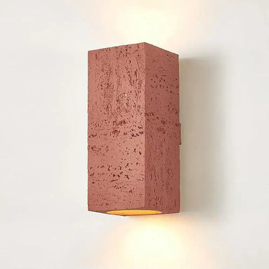 Applique Led Minimaliste Ciment Gris Design Rouge Murale Chambre