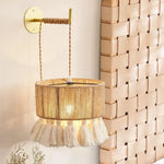 Applique Murale avec Cordon en Bambou