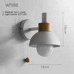 Applique Murale Bois Scandinave Sobre Élégante. Blanc / Chaud (2700-3500K) Chambre
