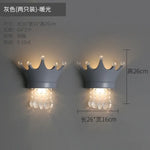 Applique Murale Couronne Lumineuse Décorative Brillante. 2 Pièces Gris / Blanc Chaud (2700-3500K)