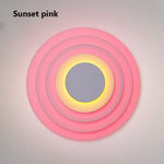 Applique Murale Design Cercle Lumineux Élégant. Rose Coucher De Soleil / D60Cm (5 Couches) Chambre