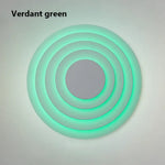 Applique Murale Design Cercle Lumineux Élégant. Vert Verdoyant / D30Cm (4 Couches) Chambre
